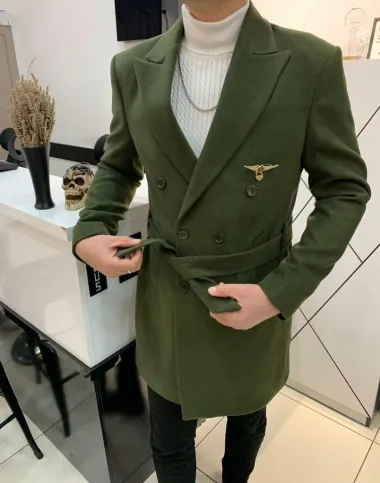 Palton barbati kaki B7575 122 